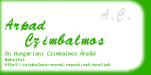 arpad czimbalmos business card