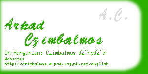 arpad czimbalmos business card